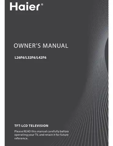 Haier L26F6 Owner's Manual first page preview