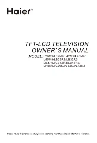 Haier L26M9 Owner's Manual first page preview