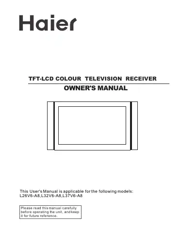 Haier L26V6-A8 Owner's Manual first page preview