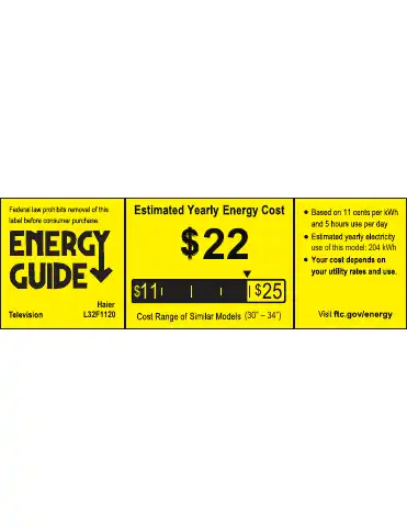 Haier L32F1120 Energy Manual first page preview