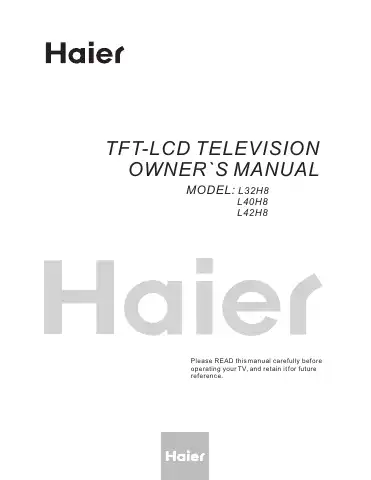 Haier L32H8 Owner's Manual first page preview