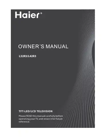 Haier L32R3 User Manual first page preview