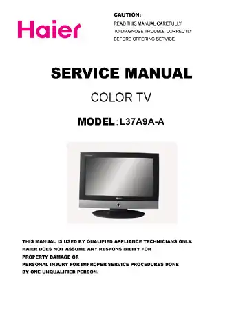Haier L37A9A-A Service Manual first page preview