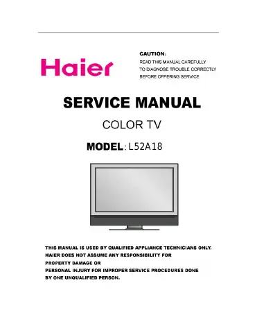 Haier L52A18-A User Manual first page preview
