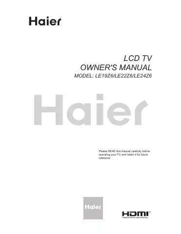 Haier LE22Z6 Owner's Manual first page preview