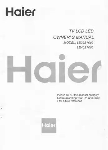 Haier LE32B7000 Owner's Manual first page preview