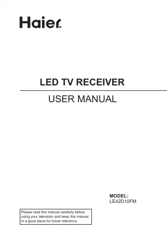 Haier LE42D10FM User Manual first page preview