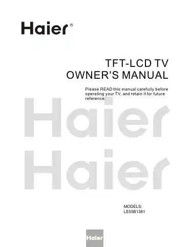 Haier LE55B1381 Owner's Manual first page preview