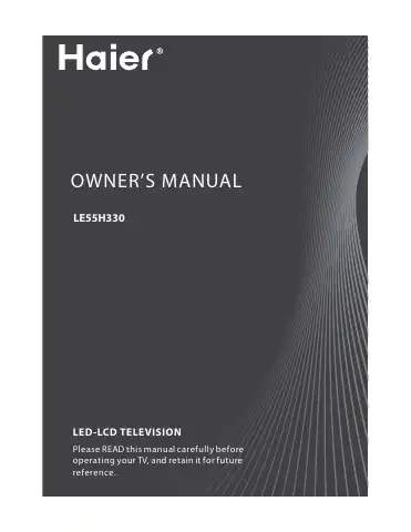 Haier LE55H330 Owner's Manual first page preview