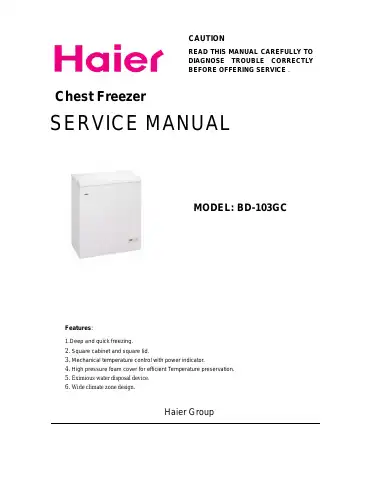 Haier BD-103GC Service Manual first page preview