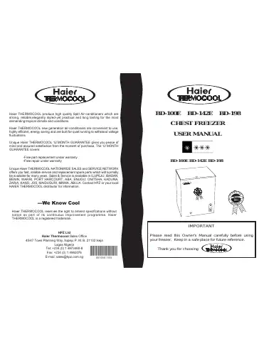 Haier BD-100E User Manual first page preview