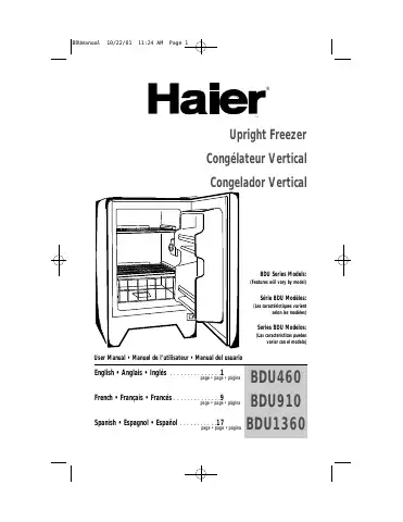 Haier BDU1360 User Manual first page preview
