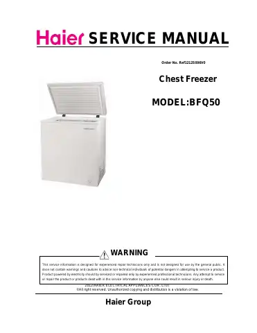 Haier BFQ50 Service Manual first page preview