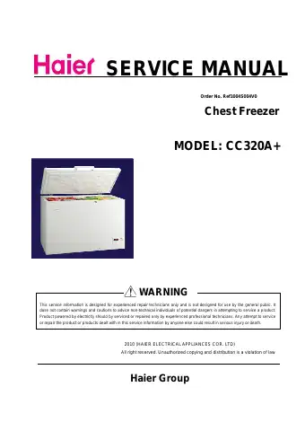 Haier CC320A+ Service Manual first page preview