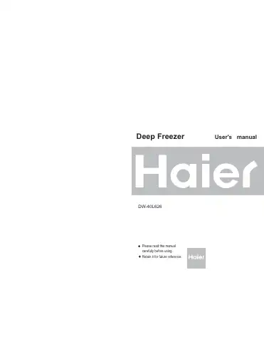 Haier DW-40L626 User Manual first page preview