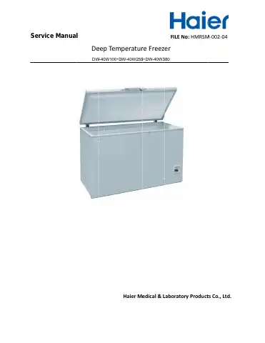 Haier DW-40W100 Service Manual first page preview