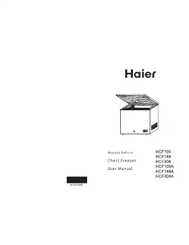 Haier HCF148 User Manual first page preview