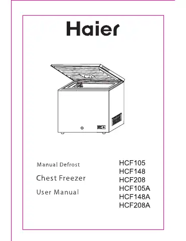 Haier HCF105 User Manual first page preview