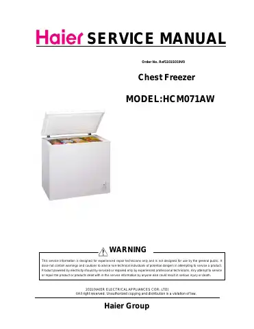 Haier HCM071AW Service Manual first page preview