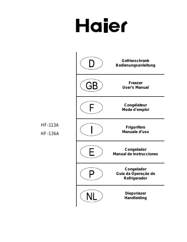 Haier HF-113A User Manual first page preview
