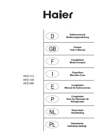 Haier HFZ-113 User Manual first page preview