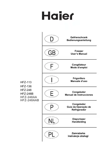 Haier HFZ-113 User Manual first page preview