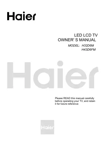 Haier H32D6M Owner's Manual first page preview