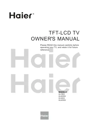 Haier HL32D2 Owner's Manual first page preview