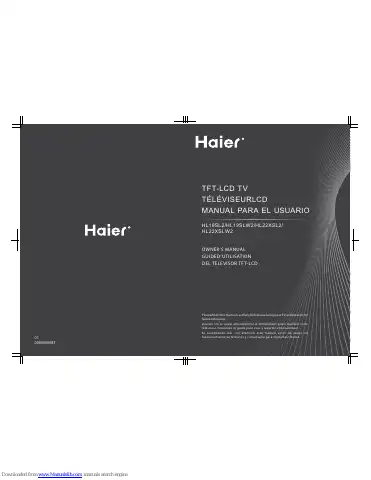 Haier HL19SL2 Owner's Manual first page preview