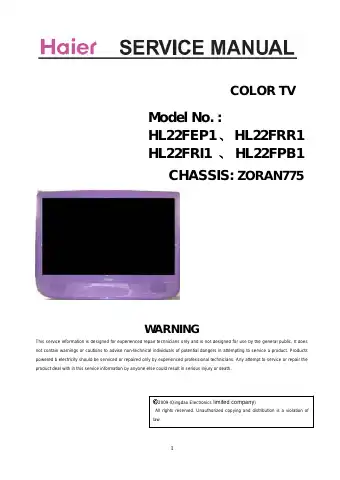 Haier HL22FEP1 Servise Manual first page preview