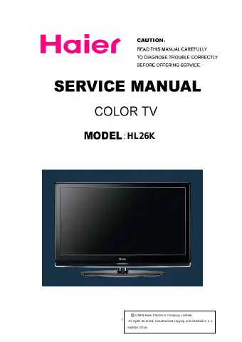 Haier HL26K Service Manual first page preview
