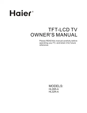 Haier HL26R-A Owner's Manual first page preview