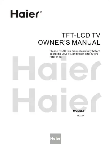 Haier HL32K Owner's Manual first page preview