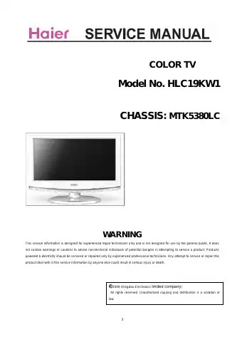 Haier HLC19KW1 Service Manual first page preview