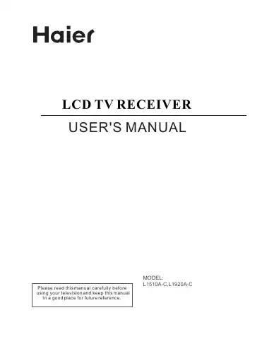 Haier L1920A-C User Manual first page preview