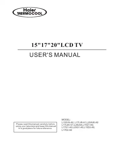Haier L15D2-A0 User Manual first page preview