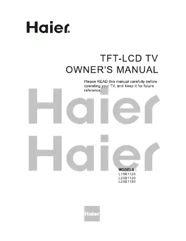 Haier L19B1120 Owner's Manual first page preview