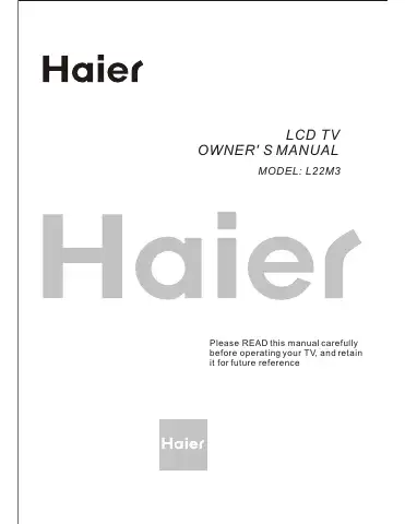 Haier L22M3 User Manual first page preview