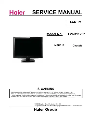 Haier L26B1120b Service Manual first page preview