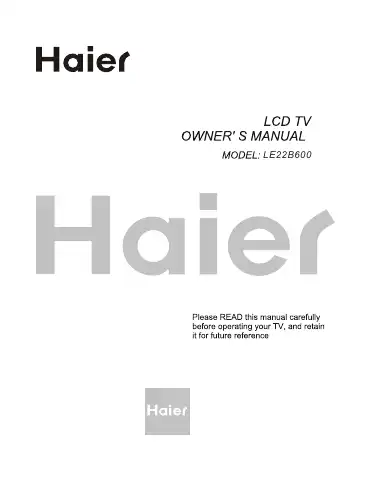 Haier LE22B600 Owner's Manual first page preview