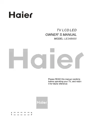 Haier LE24B600 Owner's Manual first page preview