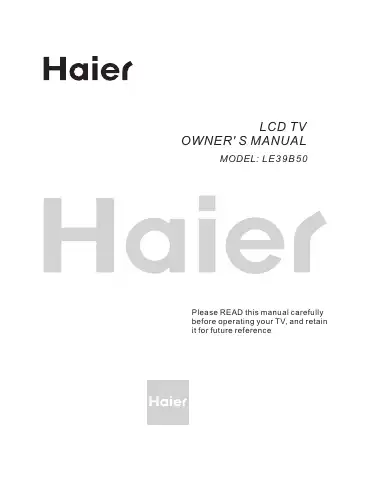 Haier LE39B50 Owner's Manual first page preview