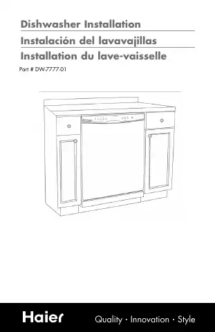 Haier DW-7777-01 Installation Manual first page preview