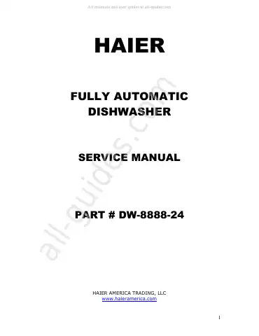Haier HDB24EA Service Manual first page preview