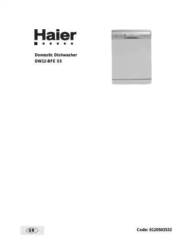 Haier DW12-BFE SS Manual first page preview