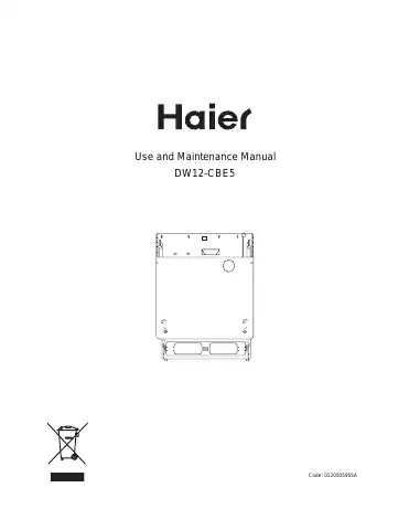 Haier DW12-CBE5 Use And Maintenance Manual first page preview