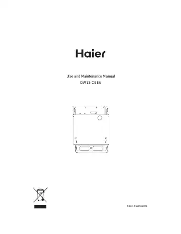 Haier DW12-CBE6 Use And Maintenance Manual first page preview