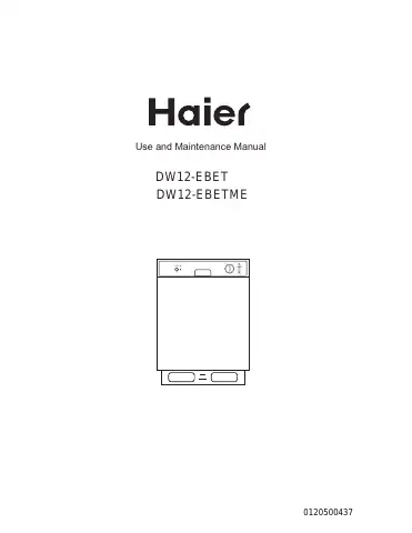 Haier DW12-EBET Use And Maintenance Manual first page preview
