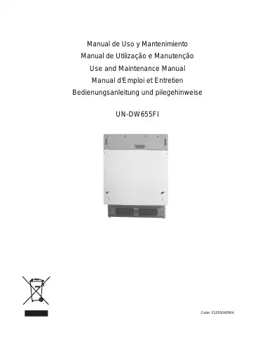 Haier UN-DW655FI Use And Maintenance Manual first page preview