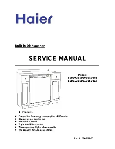 Haier ESD310 Service Manual first page preview
